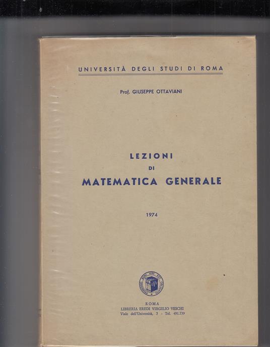 Lezioni di matematica generale - Giuseppe Ottaviani - copertina