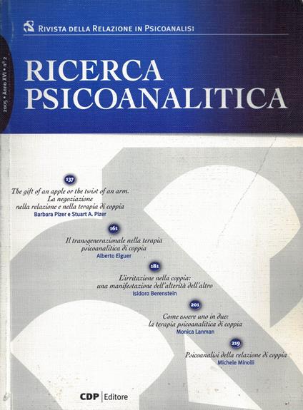 Ricerca psicoanalitica - copertina