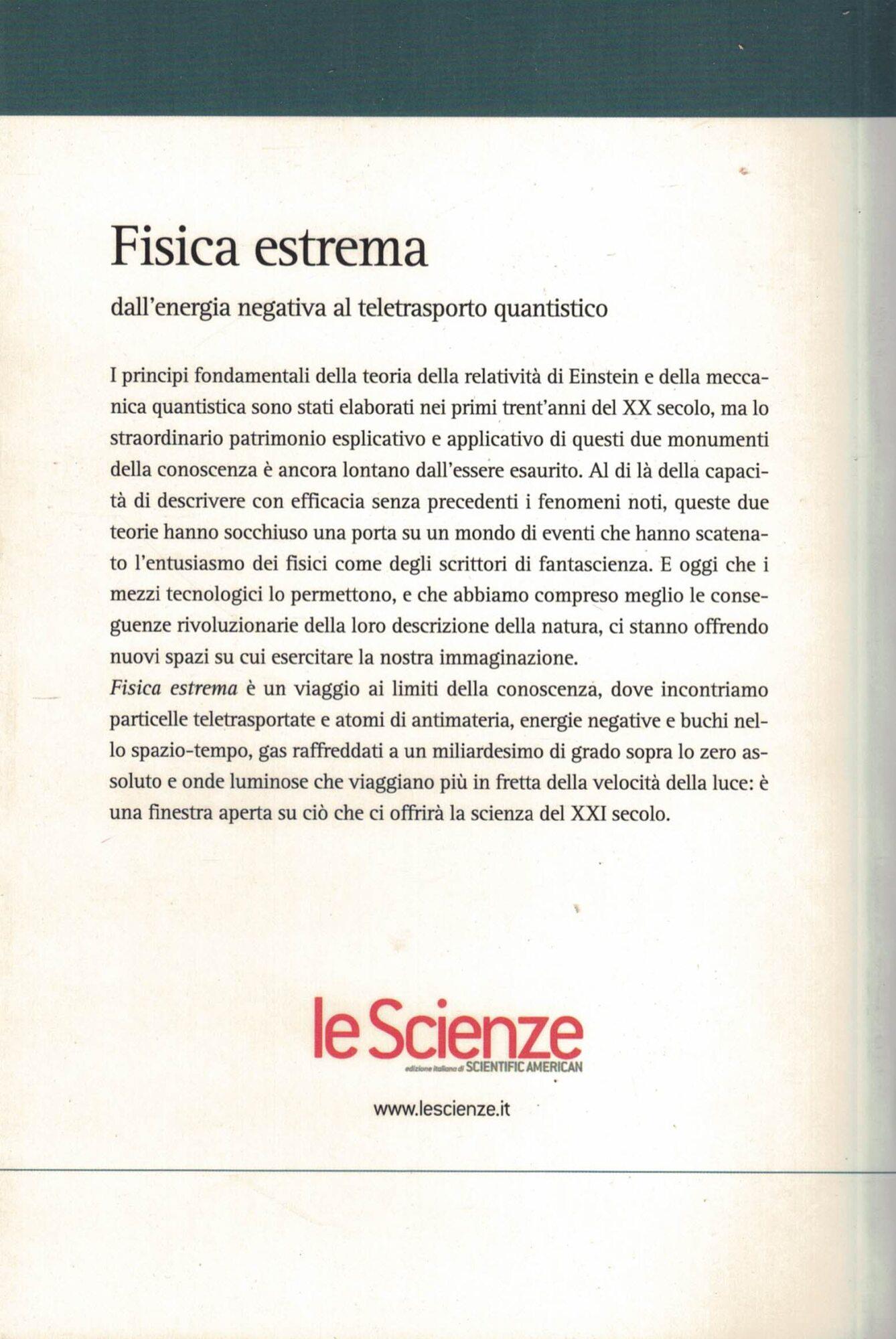 Fisica Estrema. Dall'Energia Negativa