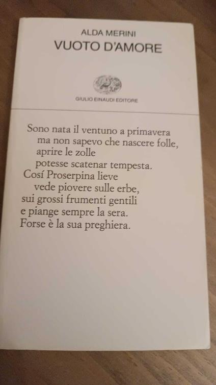 Vuoto d'amore - Alda Merini - copertina