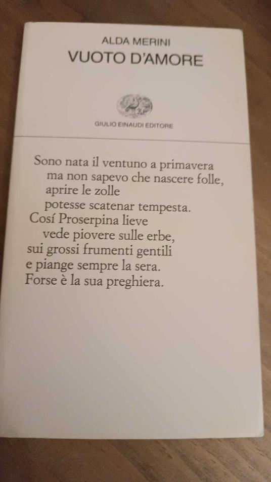 Vuoto d'amore - Alda Merini - copertina