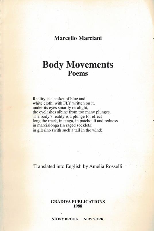 Body Movements Poems - copertina
