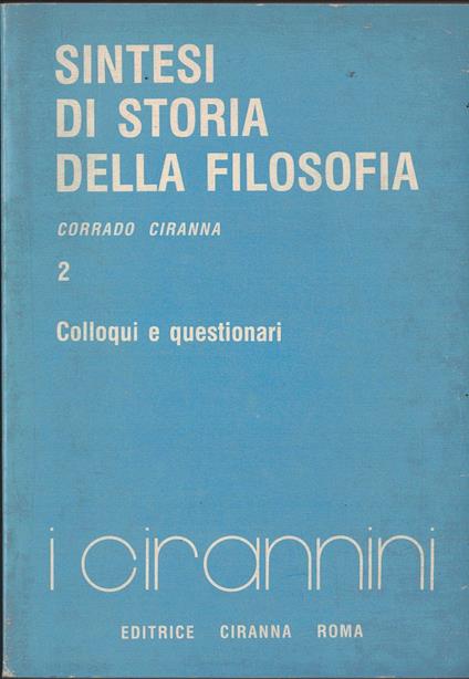 Sintesi di storia della filosofia - Corrado Ciranna - copertina