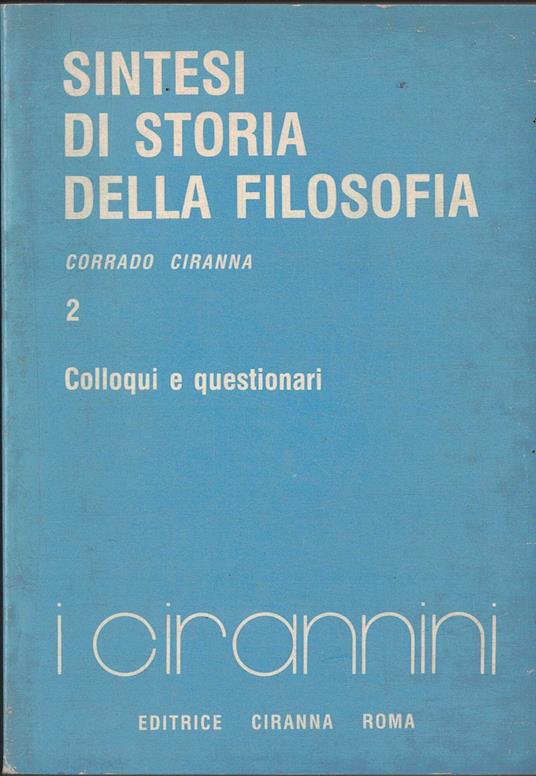 Sintesi di storia della filosofia - Corrado Ciranna - copertina