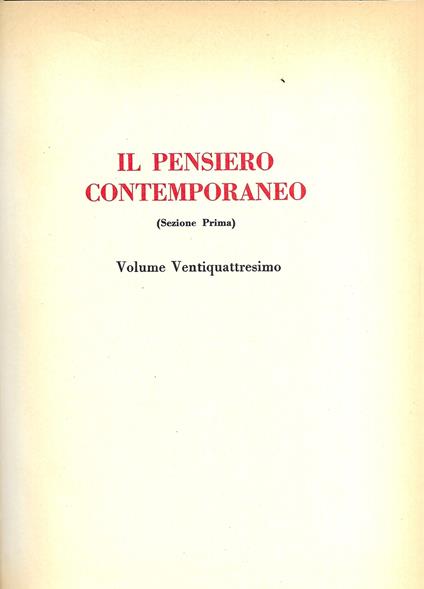 GRANDE ANTOLOGIA FILOSOFICA - IL PENSIERO CONTEMPORANEO - VOL. 24 Sezione Prima - copertina