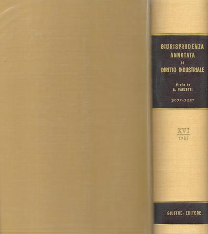 Giurisprudenza Annotata Di Diritto Industriale Vol. Xvi - copertina