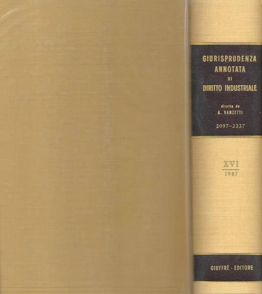 Giurisprudenza Annotata Di Diritto Industriale Vol. Xvi - copertina