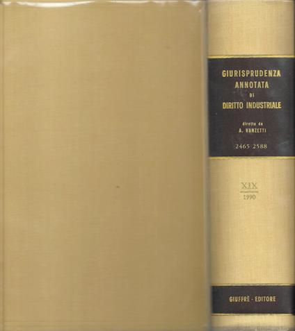 Giurisprudenza Annotata Di Diritto Industriale Vol. Xix - copertina
