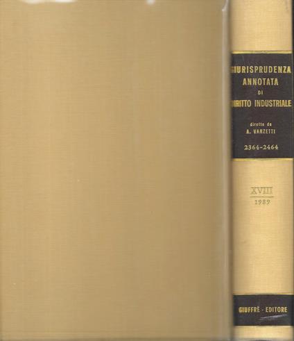 Giurisprudenza Annotata Di Diritto Industriale Vol. Xviii - copertina