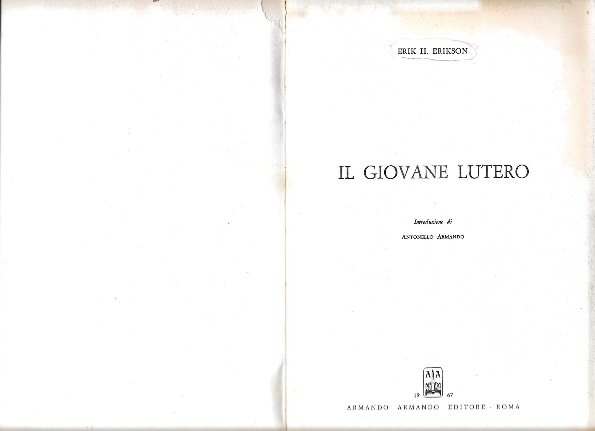 IL GIOVANE LUTERO - Studio storico psicoanalitico -