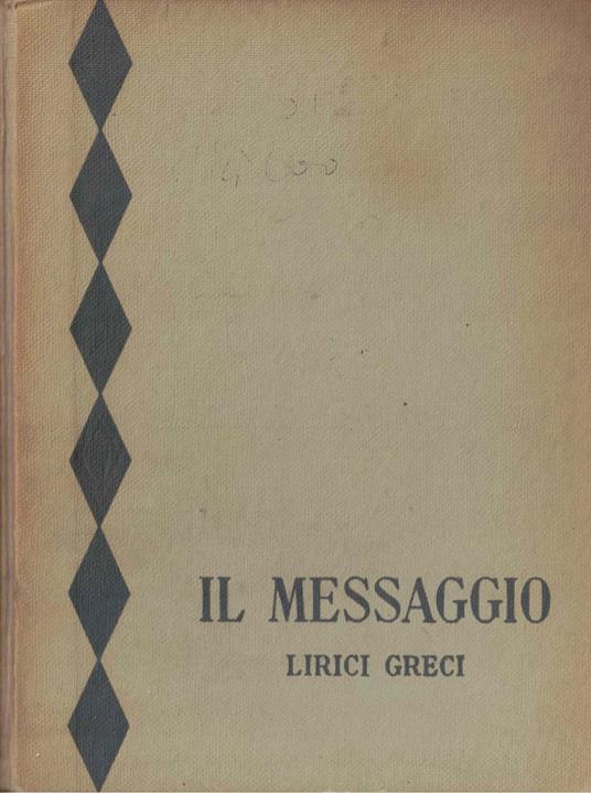 Il messaggio - lirici greci - copertina