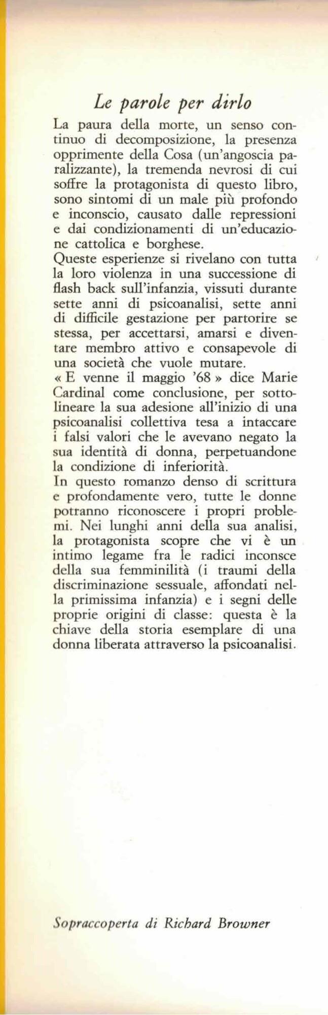 Le parole per dirlo Marie Cardinal