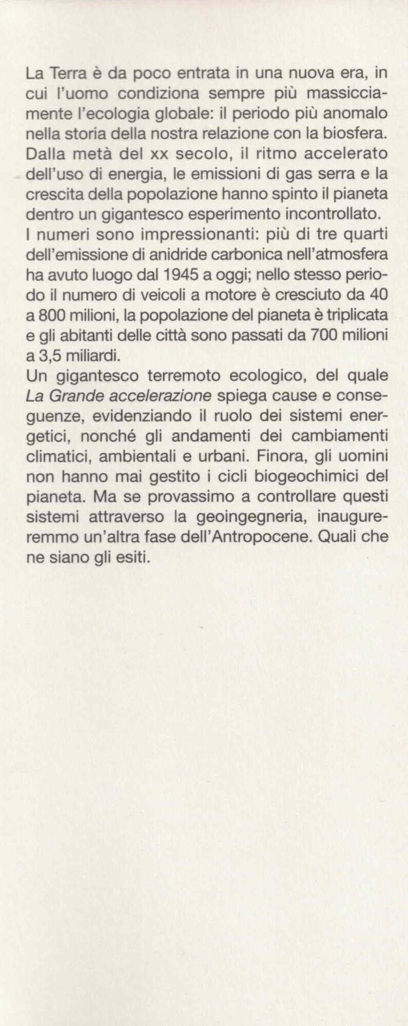 La grande accelerazione una storia ambientale dell'antropocene dopo il 1945