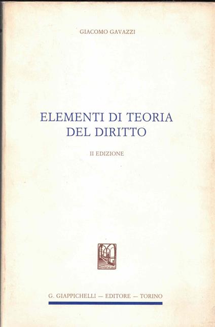 Elementi di teoria del diritto - copertina