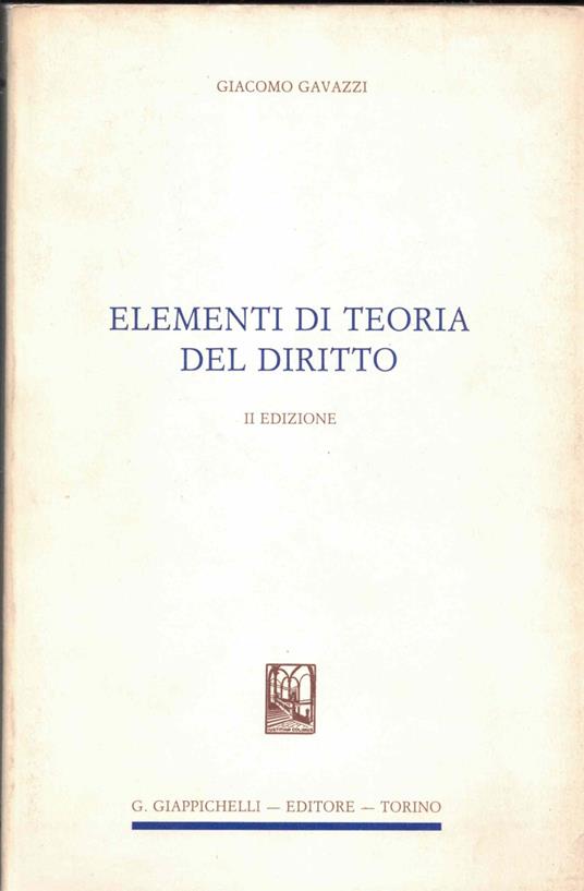 Elementi di teoria del diritto - copertina