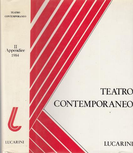 Teatro contemporaneo. Appendice II 1984 - Mario Verdone - copertina