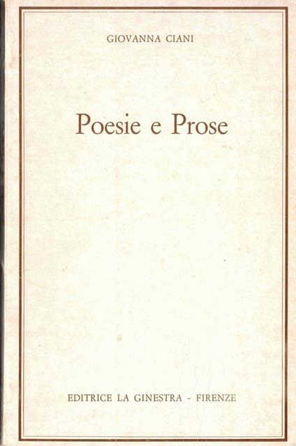 Poesie e Prose - copertina