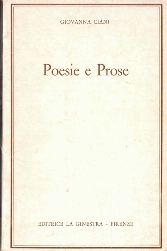 Poesie e Prose - copertina