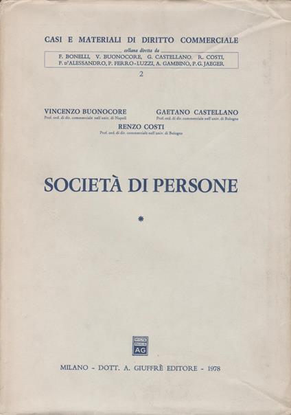 SOCIETA' DI PERSONE 2 Vol - copertina