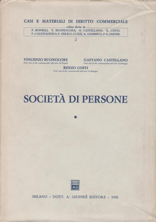 SOCIETA' DI PERSONE 2 Vol - copertina