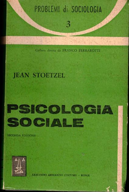 Psicologia sociale - Jean Stoetzel - copertina