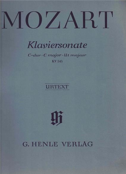 Klaviersonate C-dur C major Ut majeur KV 545 - Wolfgang Amadeus Mozart - copertina