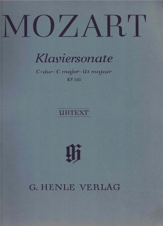 Klaviersonate C-dur C major Ut majeur KV 545 - Wolfgang Amadeus Mozart - copertina