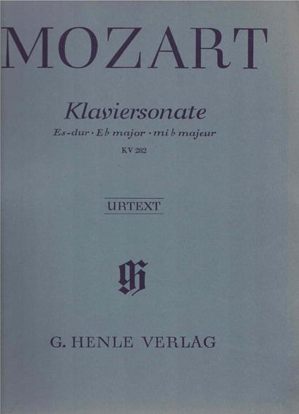 Mozart Klaviersonate Es-dur KV 282 - Wolfgang Amadeus Mozart - copertina