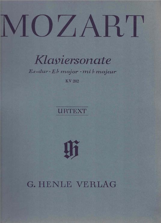 Mozart Klaviersonate Es-dur KV 282 - Wolfgang Amadeus Mozart - copertina