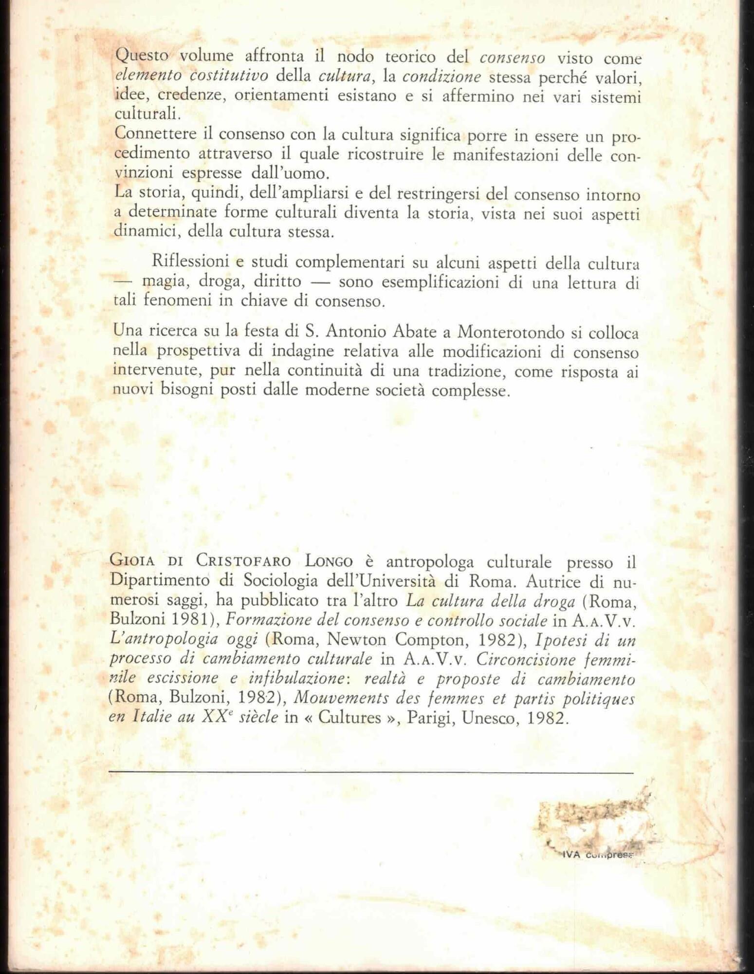 Memoria e Mutamento documenti e analisi antropologica la festa di S.Antonio Abate a Monterotondo