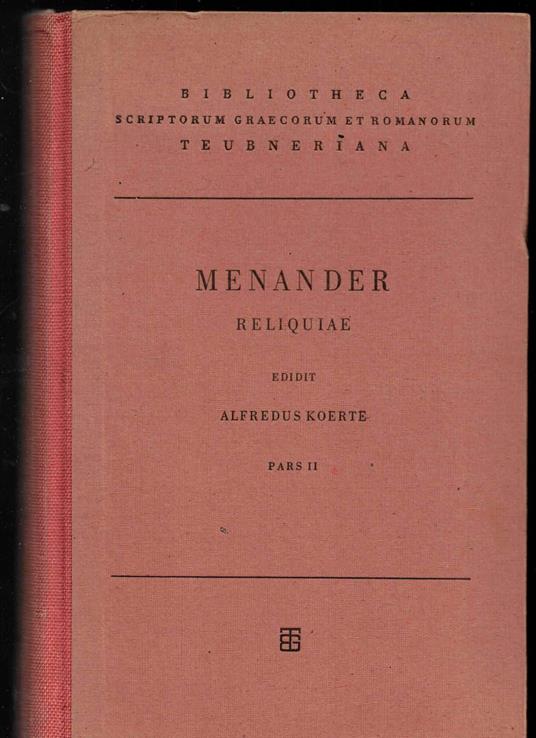 Menander Reliquiae - copertina