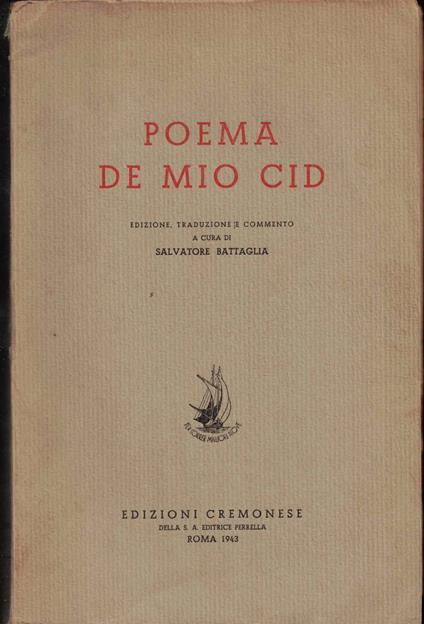 Poema de mio cid - Salvatore Battaglia - copertina
