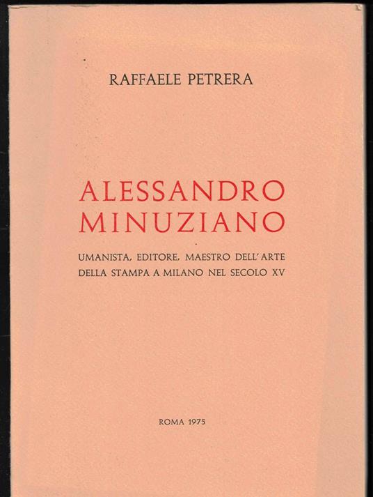 Alessandro Minunziano - Raffaele Petrera - copertina