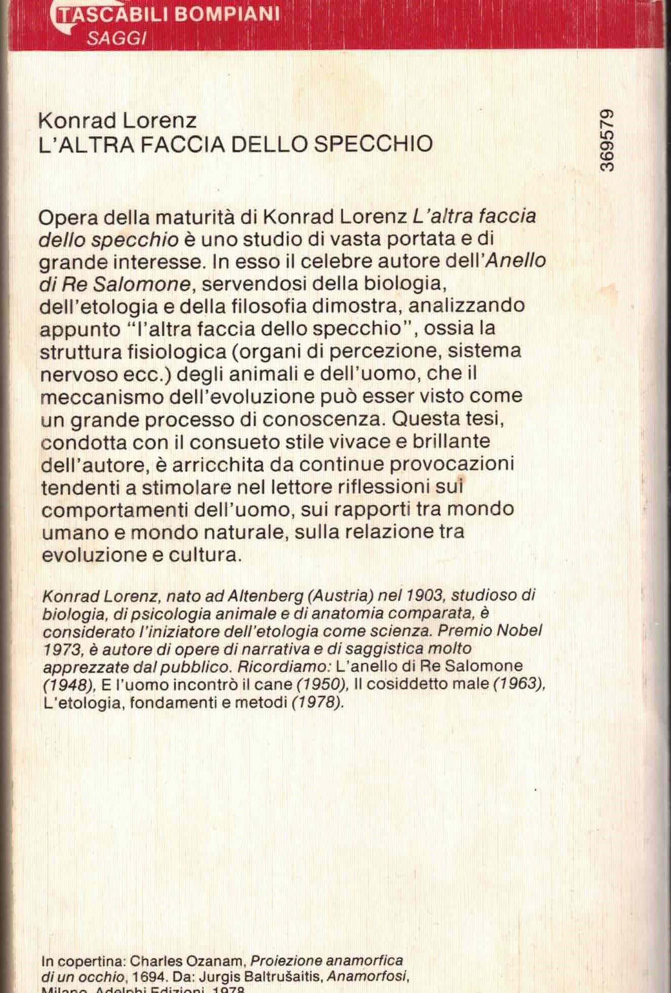 L' altra faccia dello Specchio. Per una storia naturale della conoscenza