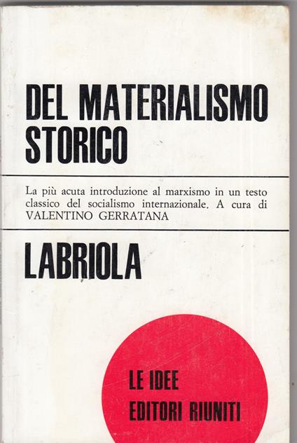 Del materialsmo storico - copertina