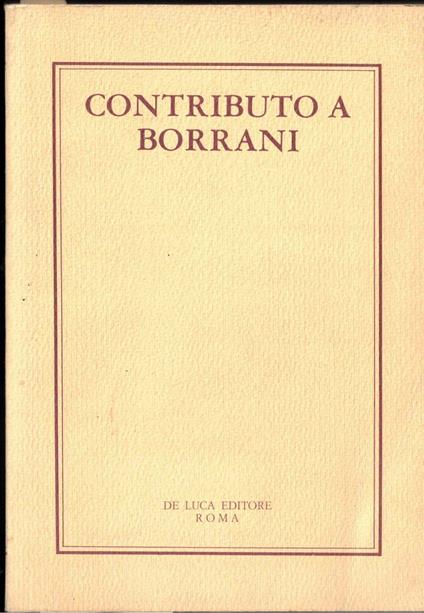 Contributo a Borrani - copertina