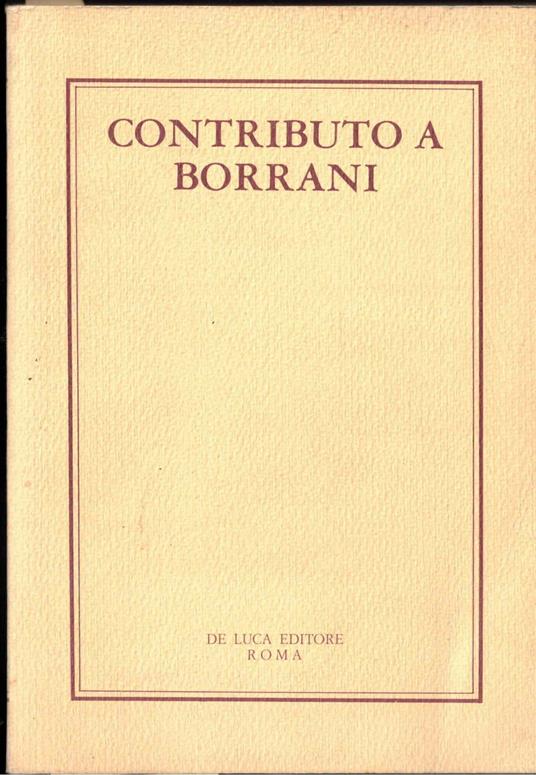 Contributo a Borrani - copertina
