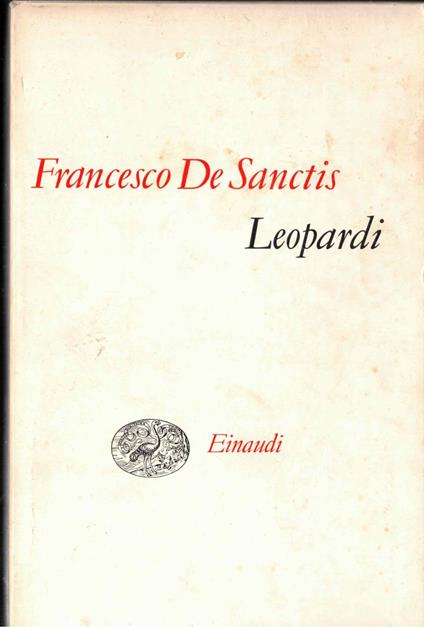 Leopardi - Francesco De Sanctis - copertina