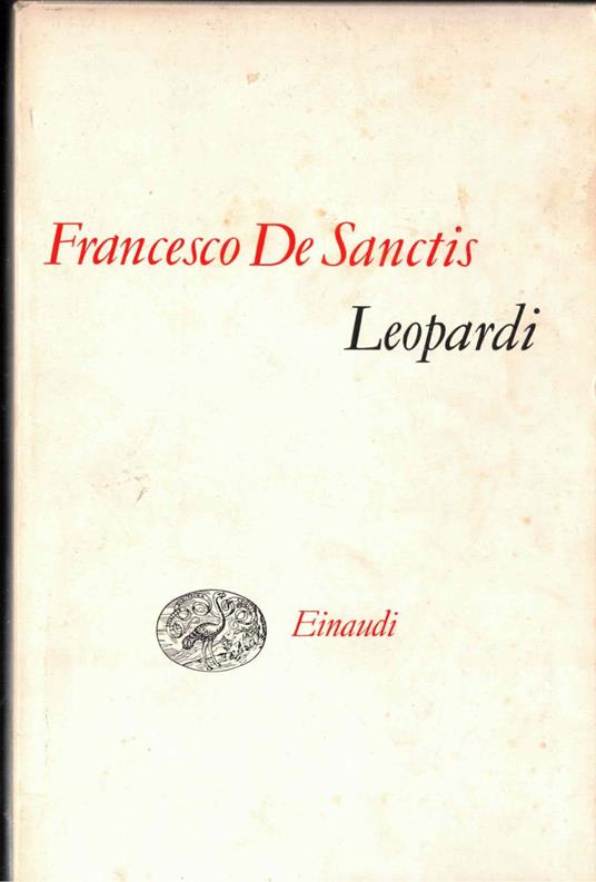 Leopardi - Francesco De Sanctis - copertina