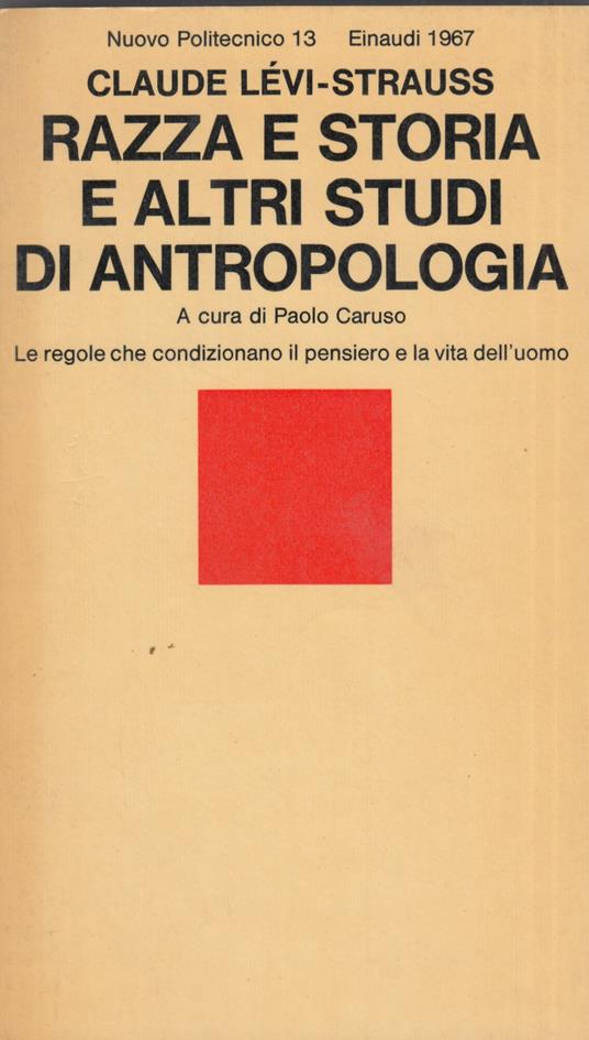 Razza e storia e altri studi di antropologia - copertina