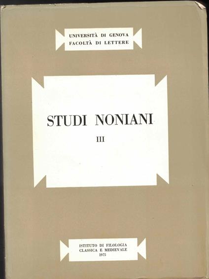 Studi Noniani III - copertina
