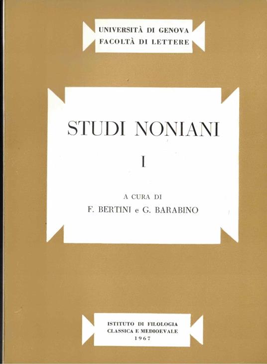 Studi noniani 1 - copertina