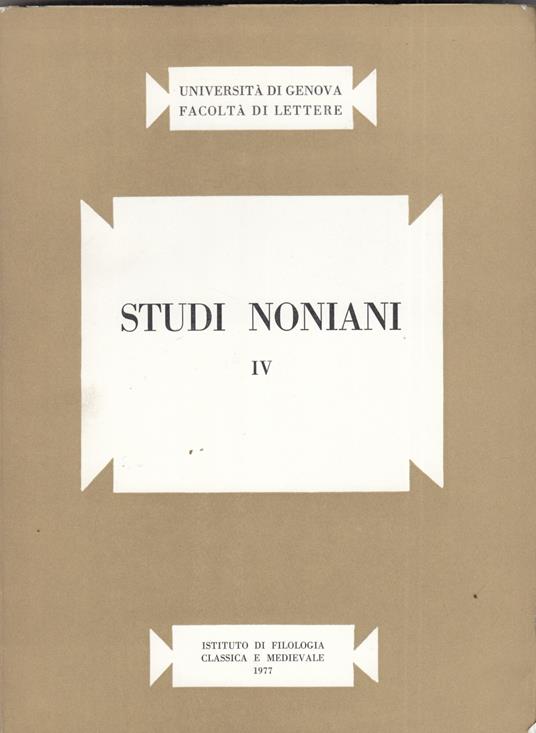 Studi noniani IV - copertina
