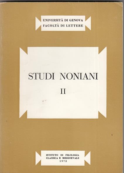 Studi noniani II - copertina