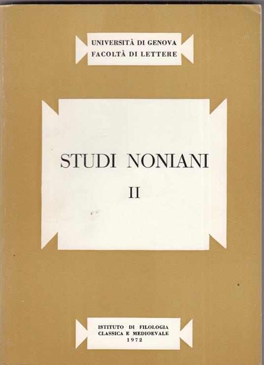 Studi noniani II - copertina
