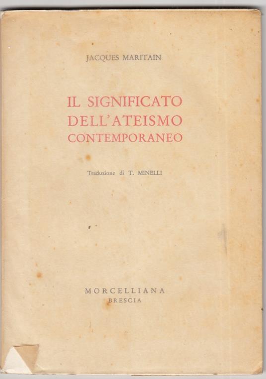Il significato dell'ateismo contemporaneo - Jacques Maritain - copertina