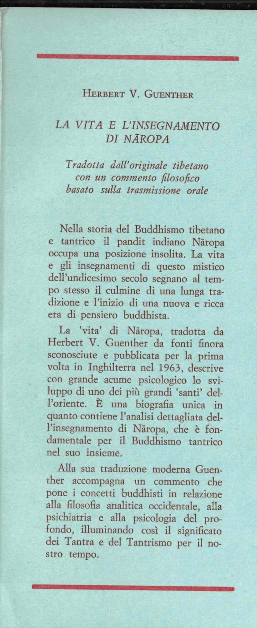 La vita e l'insegnamento di Naropa