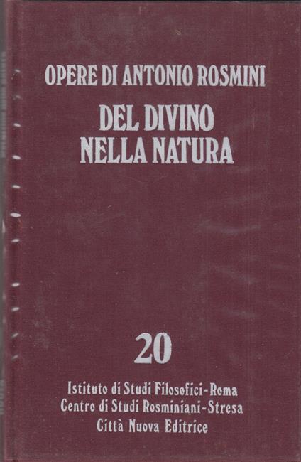 20: Scienze metafisiche. Del divino nella natura - Antonio Rosmini - copertina