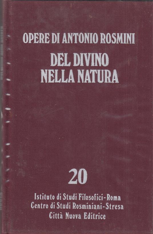 20: Scienze metafisiche. Del divino nella natura - Antonio Rosmini - copertina
