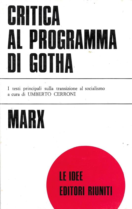 Critica Al Programma Di Gotha - Karl Marx - copertina